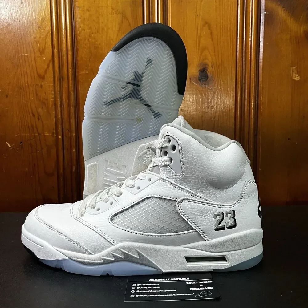 Jordan 5 White Metallic All White Silver 2026 Release Size 10 Men (HQ7978-103)
